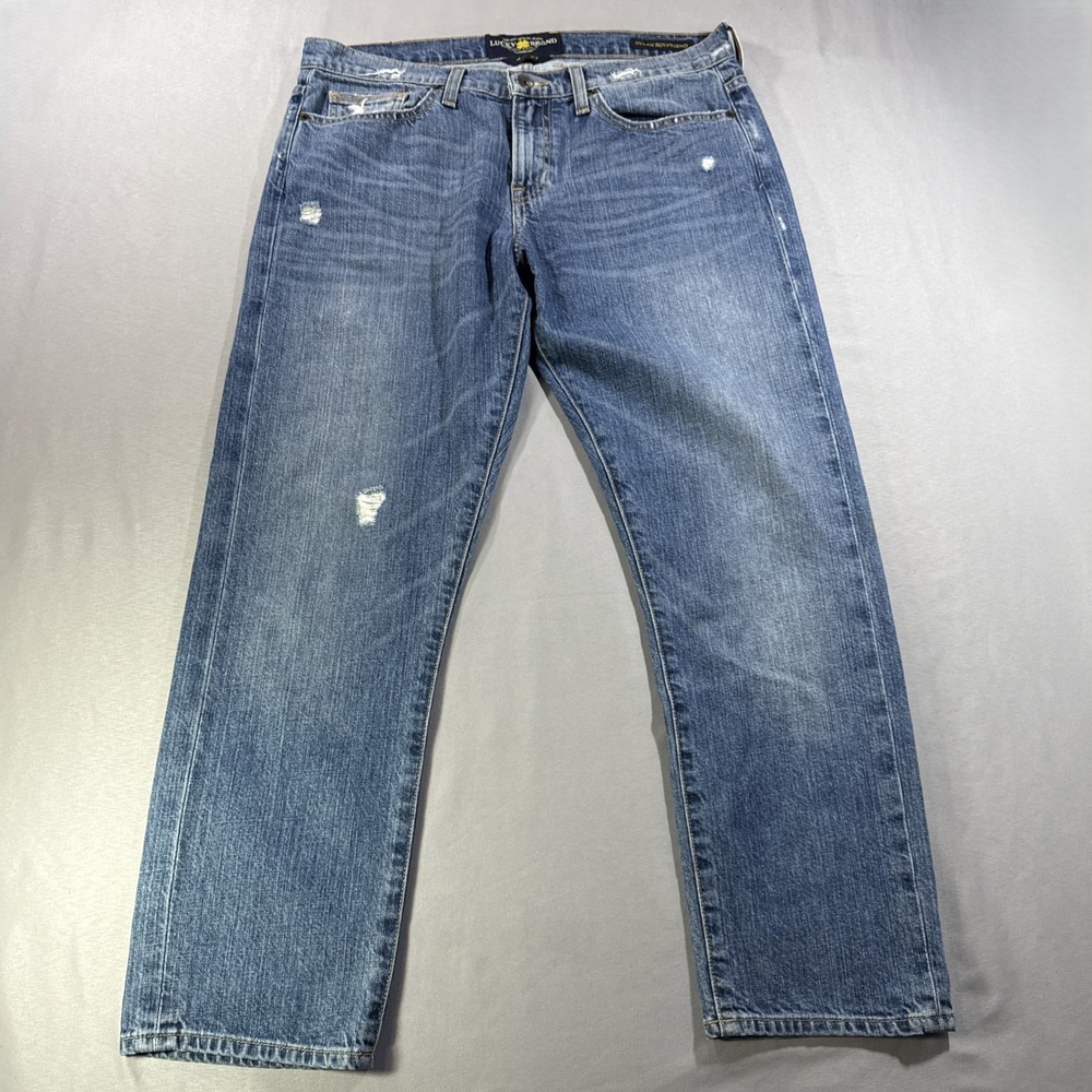 Lucky Brand Dylan Boyfriend Jeans Womens 4/27 Distressed Medium Wash Denim